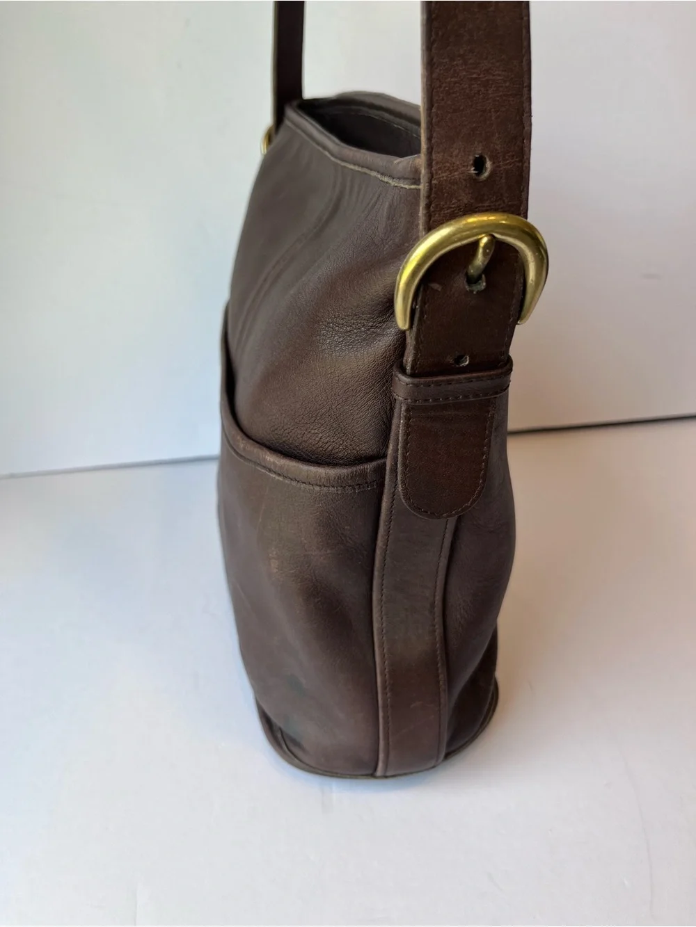 Vintage Coach Bleeker Bucket Bag Brown Leather